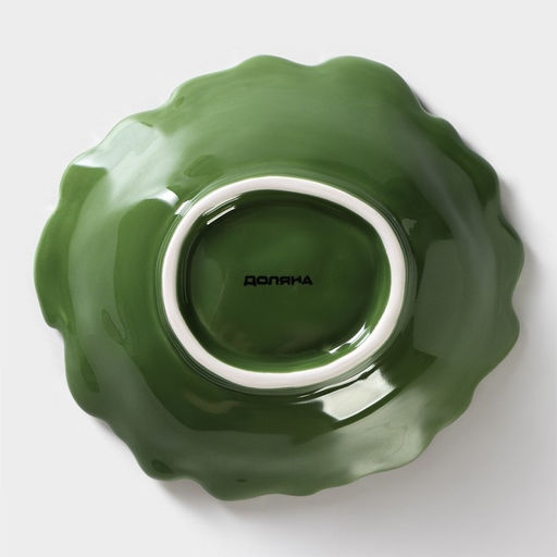 Салатник Доляна «Лист», 270 мл, 13.8×12.4 см, цвет зелёный