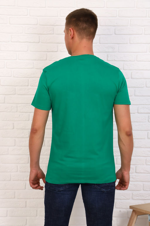 Футболка трикотажная однотонная мужская, цвет Зеленый