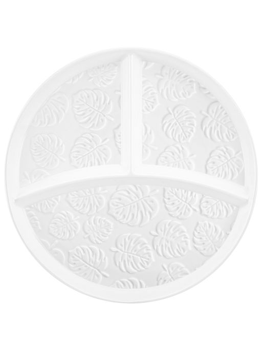 Тарелка секционная д/правильного питания 22*22*2,5 см "Тропики" цельная глубокая 3 секции