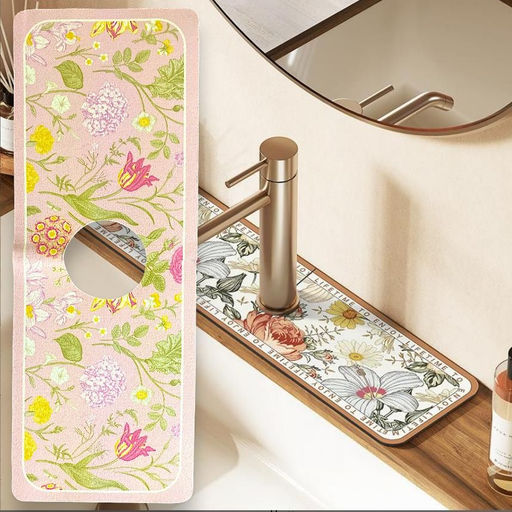 Кухонный коврик для смесителя Розовая, дождевик для кухонной раковины 38х14см