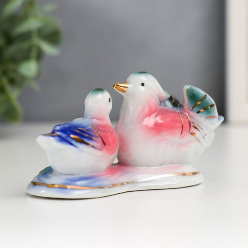 Цена за 4 шт. Фигурка керамика «Уточки-мандаринки в пруду», 4.5×3.5×9.5 см