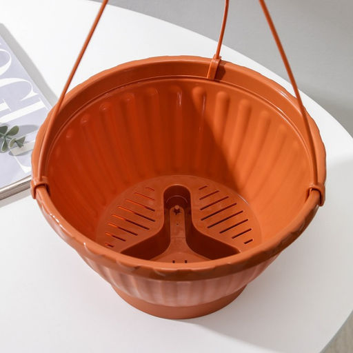 Кашпо уличное для цветов Альтернатива «Мирабель», 2.5 л, подвесное, с прикорневым поливом, пластик, коричневое