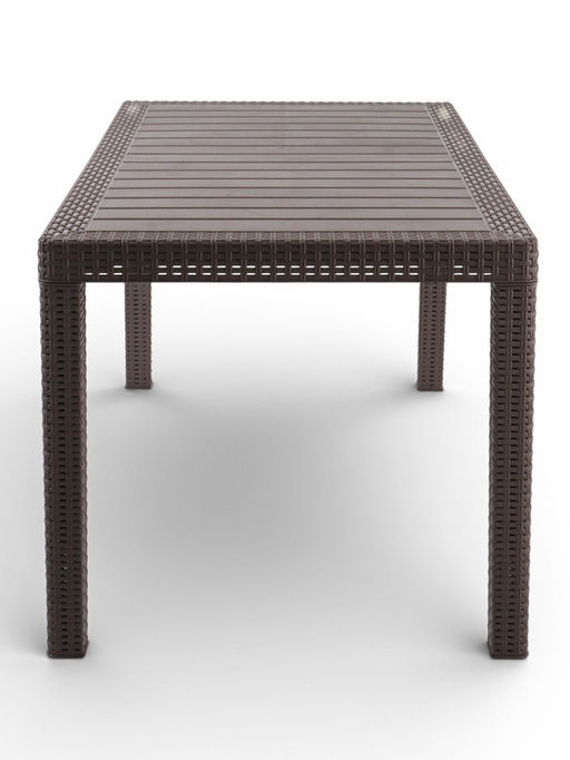 Стол садовый Rattan, 153.2×78.9×70.1 см, пластиковый, цвет тёплый орех