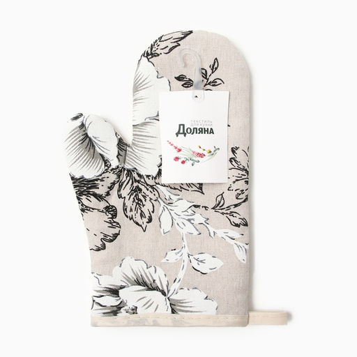Варежка-прихватка Доляна Цветы 26?16 см, 100%хл