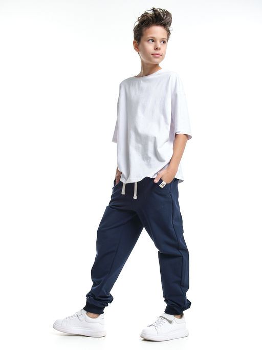 Брюки для мальчика штаны спортивные школьные 22-9829 синий - Mini maxi фото 4