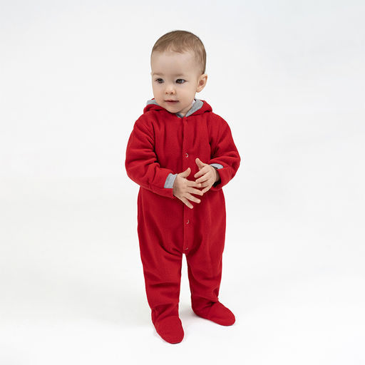 Комбинезон ясельный флисовый красный