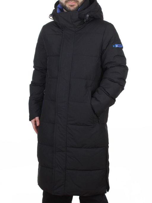 6896 BLACK Куртка мужская зимняя удлиненная (200 гр. холлофайбер)