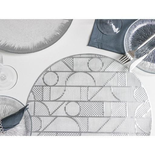 Набор салфеток сервировочных на стол Доляна Бурлеск, 4 шт, d=38 см, цвет серебряный  фото 3