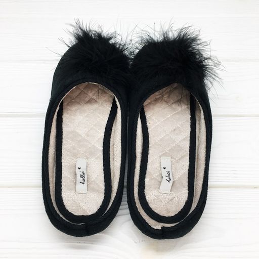 Тапочки Пушистики чёрные - Halluci фото 4