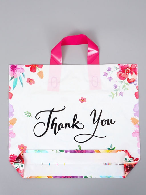 Цена за 50 шт. Пакет с петлевой ручкой "Рамка" 35 х 30 х 8, см, 60 мкм