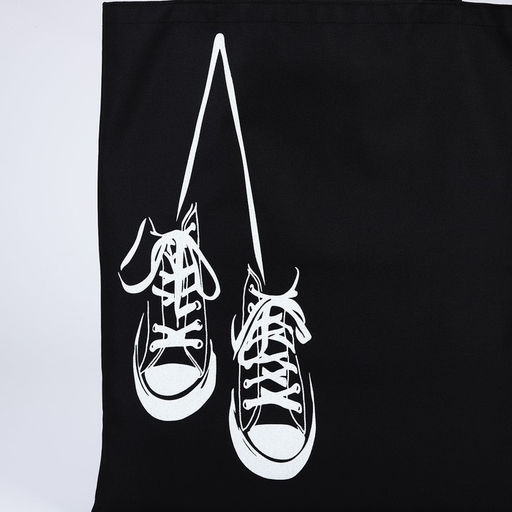 Сумка шопер Кеды, 35х0.5х40 см, отд без молнии, без подклада, чёрная - Nazamok фото 6