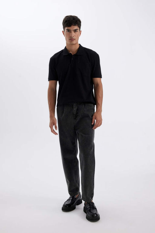 Новая футболка-поло из пике стандартного кроя с короткими рукавами - Defacto фото 2