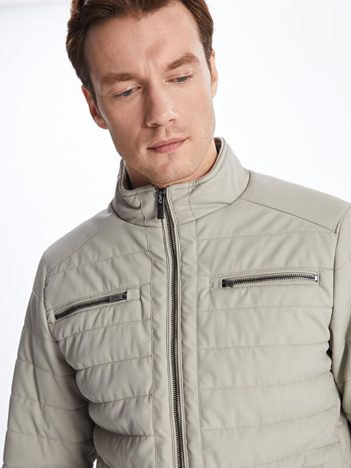 Standart Kal?p Dik Yaka Erkek Deri G?r?n?ml? Mont - Waikiki фото 3