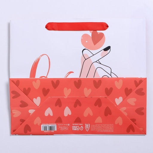 Пакет подарочный ламинированный, упаковка, «Люблю», ML 23×27×11.5 см
