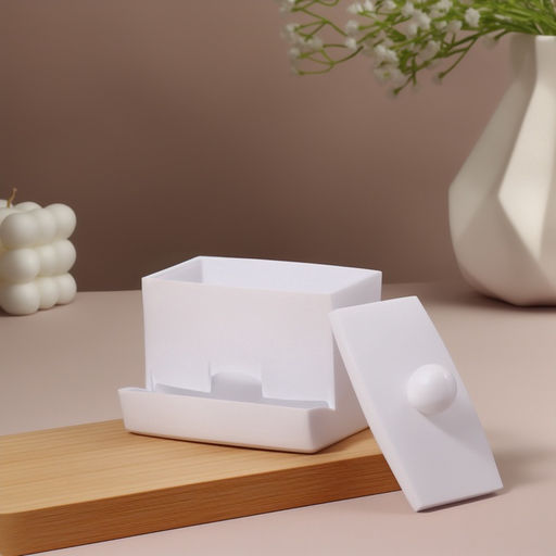Цена за 2 шт. Органайзер для ватных палочек, с крышкой, 9×6.5×7.5 см, белый