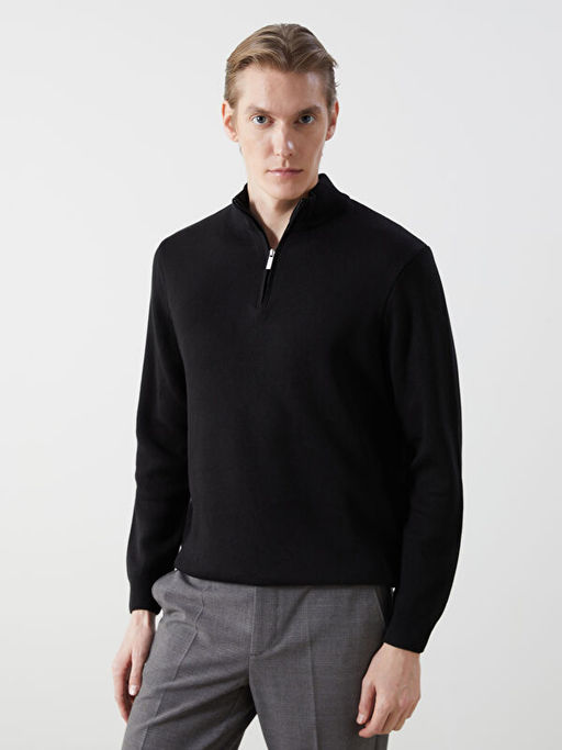 Dik Yaka Uzun Kollu Erkek Triko Kazak