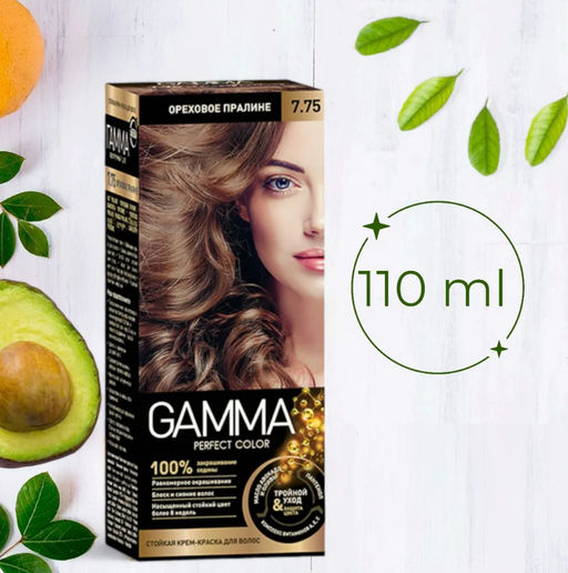 ГАММА краска д/волос PERFECT COLOR 7.75 Ореховое пралине в компл. с окислит.кремом 6%
