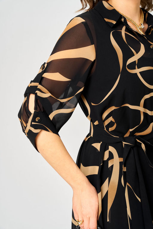 Платье EVA GRANT 7046 принт ленты