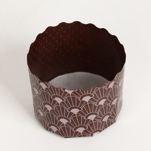 Цена за 2400 шт. Форма для выпечки кулича бумажная Деко-про «Арт-Нуво», одноразовая, 6×4.5 см, коричневая