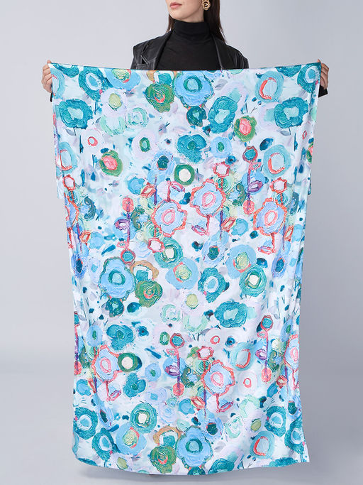 Большой, мягкий, тонкий и очень нежный двусторонний палантин с рисунком - Tantino фото 2