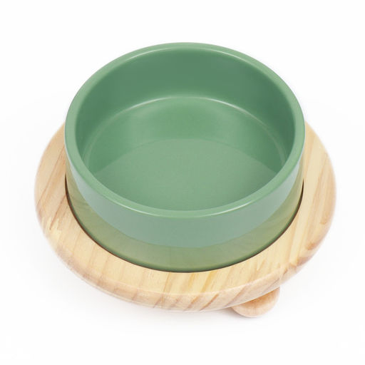 Миска керамическая на подставке 450 мл 13 х 5 см, серозеленая - Пижон фото 2
