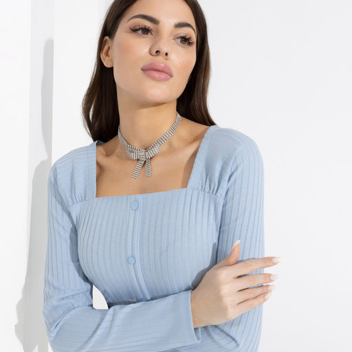 Блуза Аппетитные формы (небесный свет, с поясом) - Charutti фото 3