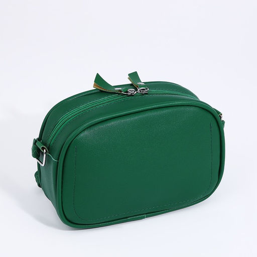 Сумка женская кросс-боди на молнии, 21×7×14 см, зелёная