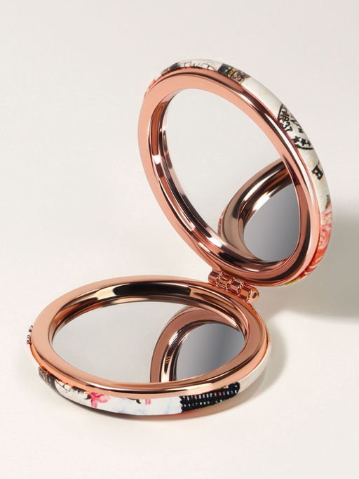 Зеркало складное «Париж», d=7.5 см, с увеличением х2, искусственная кожа, белое