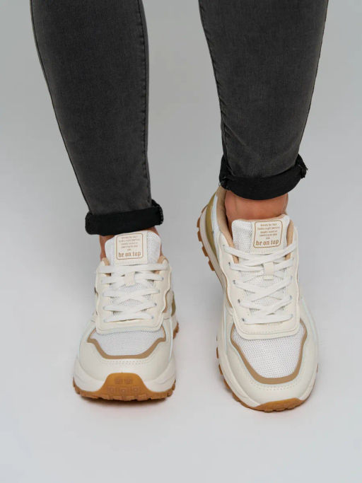 Кроссовки женские бежевые, э/к AY008-030 - SOFIT фото 5