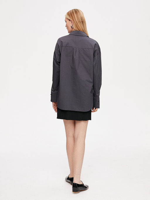 Рубашка свободного кроя из вискозы 422.030068/Т.серый - Seven senses фото 6