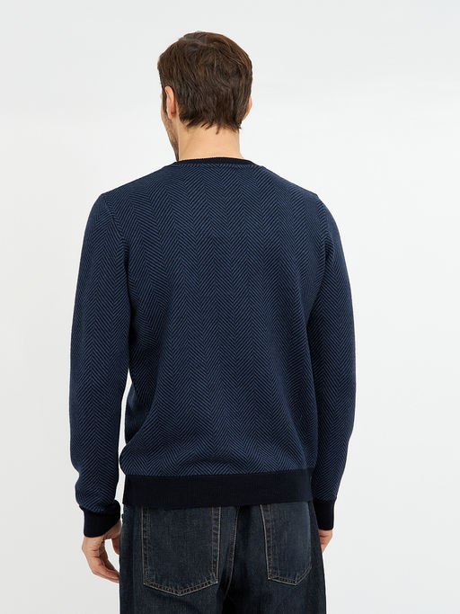джемпер мужской темно-синий с добавлением шерсти - Glenfield фото 6