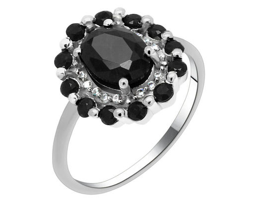 Кольцо из серебра сапфир корунд, Снежана