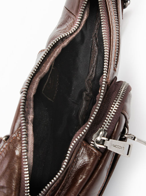 LACCOMA сумка VIN96612-коричневый натуральная кожа хлопок  фото 4