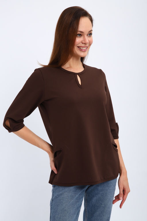 Кофта женская из футера 2-н Анфиса шоколад