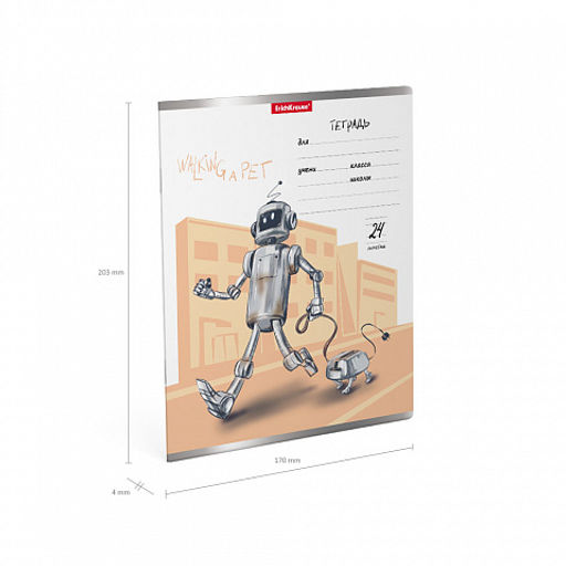 Цена за 10 шт. Тетрадь школьная ученическая ErichKrause Robolife, 24 листа, линейка (в плёнке по 10 шт.)_MIX-PACK  фото 9