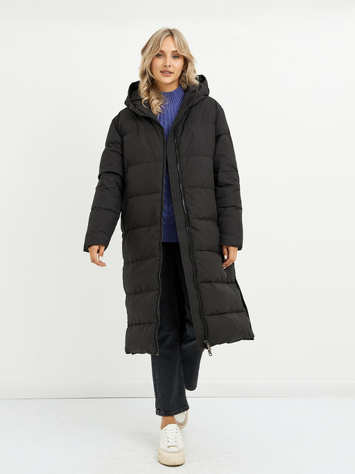 Пуховик женский черный стеганный - Glenfield фото 2