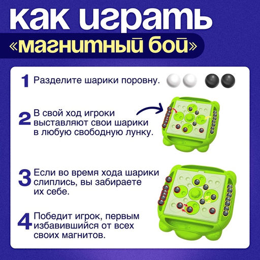 Настольная игра Магнитная битва + 4 в ряд, 1-2 игрока, 8+ - Лас играс kids фото 4
