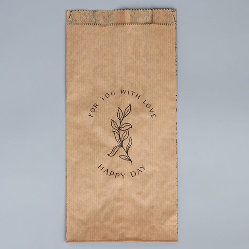 Цена за 50 шт. Пакет бумажный фасовочный, упаковка, крафт, «Ветки» 14 х 30 х 6 см без окна