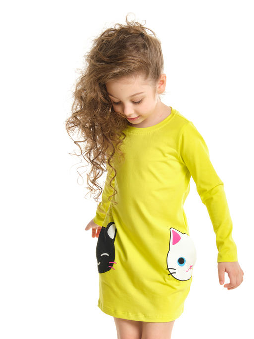 Платье для девочки с карманами UD 3801 неон - Mini maxi фото 2