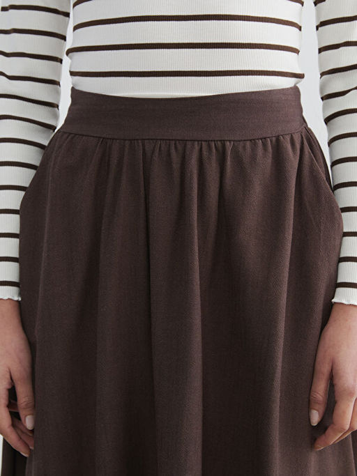 Beli Lastikli Keten Kar???ml? Klo? Etek