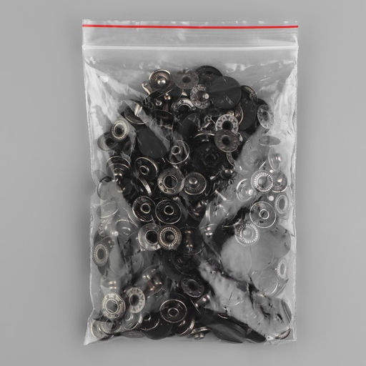 Цена за 50 шт. Кнопка установочная, Альфа (S-образная), d=12 мм, чёрная, матовая