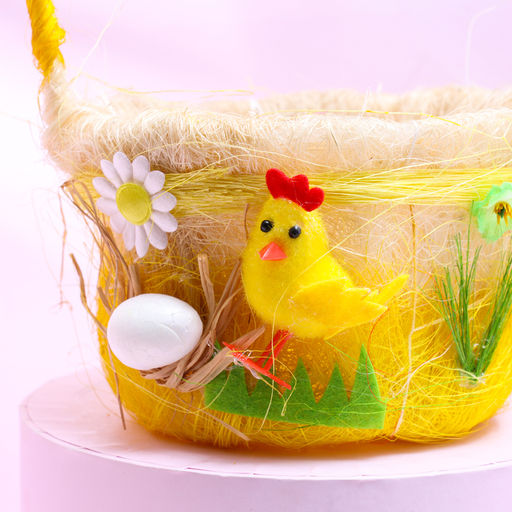 Пасхальная декоративная корзинка Цыпленок 12.5х15х22 см - Simaland фото 2