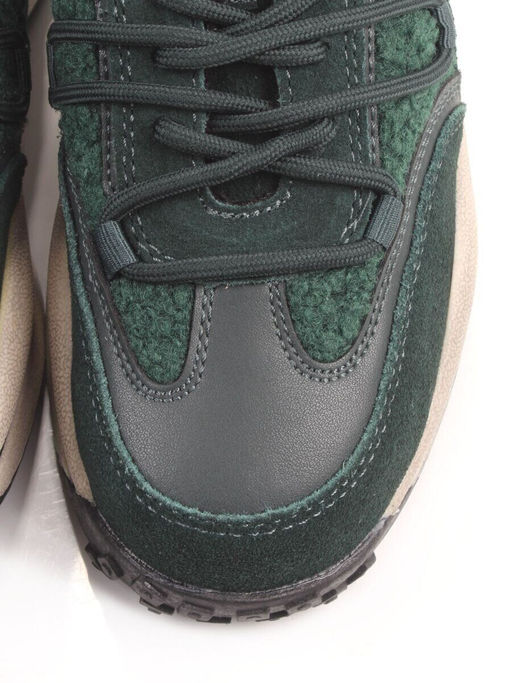 04-XKL23-140R GREEN Кроссовки утепленные женские (натуральная кожа, натуральная замша, байка)