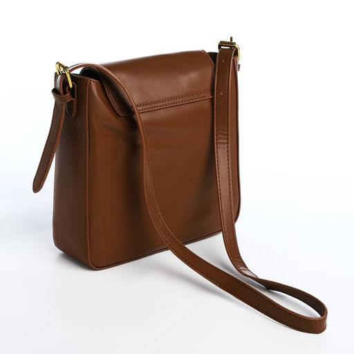 Сумка-мессенджер на клапане, цвет коричневый - Simaland фото 2