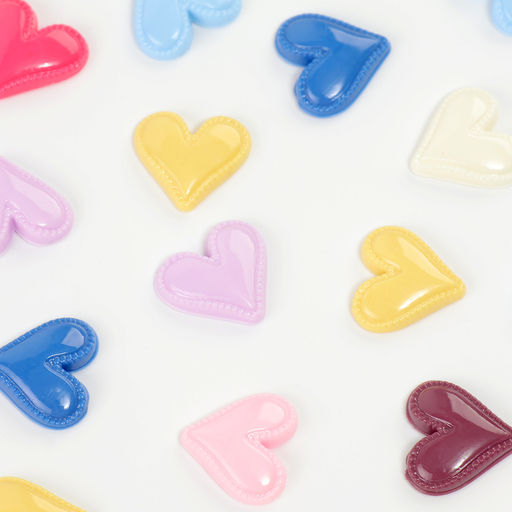 Кабошон «Сердце», набор 50 шт., размер 1 шт. — 1.5×1.5×0.2 см, цвет МИКС