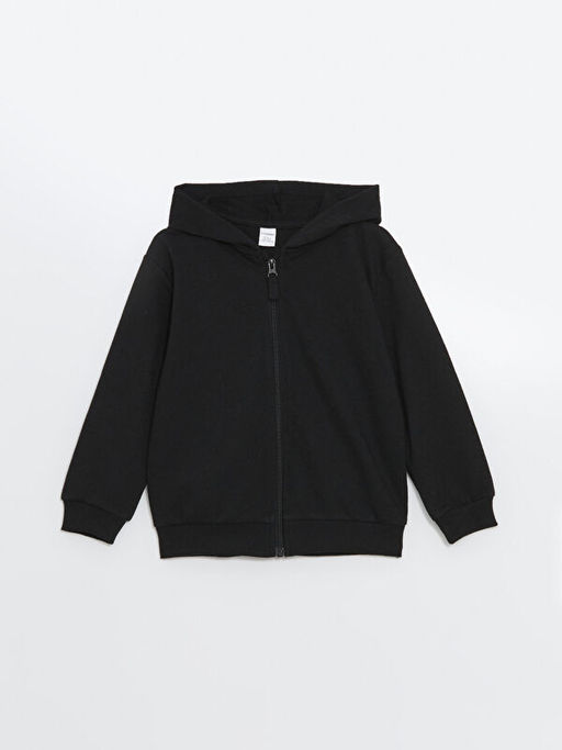 Kap??onlu Erkek ?ocuk Fermuarl? Sweatshirt