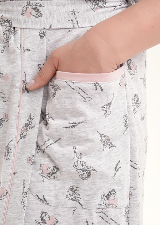 CLE LX15-1171 Халат жен. меланж св.серый/т.серый - Clever wear фото 9