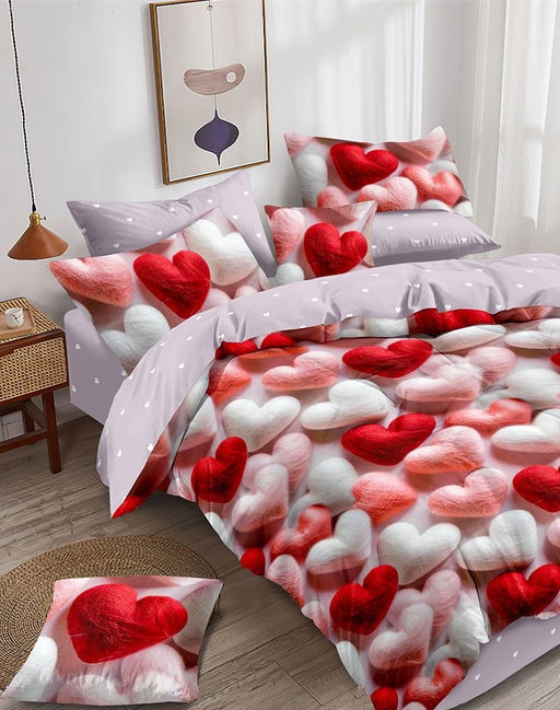 Постельное белье поплин люкс - Мягкое сердце 2 сп. (нав.70х70)
