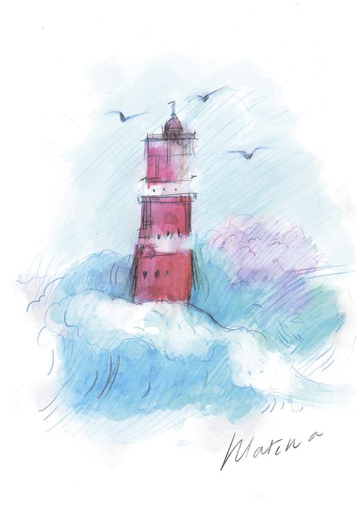 ФРЕЯ RPSA-0005 Акварельные зарисовки. Маяк и трамвай Скетч для раскраш. акварельными карандашами 29.7 х 21 см 2 л. .