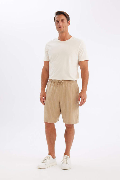 Шорты-бермуды из смесового льна Relax Fit - Defacto фото 2